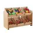 Rookie Range Open Mobile Basket Shelf - With Wicker Baskets