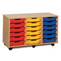 18 Shallow Multicoloured Tray Unit (3 Columns Of 6) 